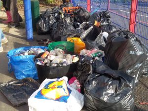 Rubbish collected by Sidmouth Plastic Warriors February 2018